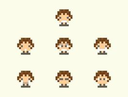 schattig kindergezicht in pixelart-avatar vector