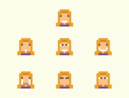 schattig kindergezicht in pixelart-avatar vector