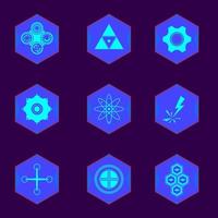 sci-fi spel vector icon set.