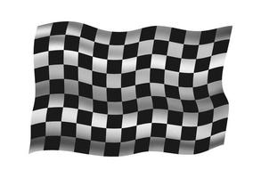 wuivende zwart-wit geblokte vlag. vector