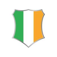 vlag van ierland met zilveren frame vector