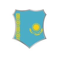 vlag van kazachstan met zilveren frame vector