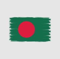 vlag van bangladesh met aquarel penseelstijl vector