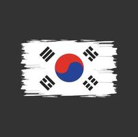 vlag van Zuid-Korea met aquarel penseelstijl vector