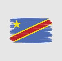 republiek congo vlag borstel vector