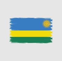 vlag van rwanda met penseelstijl vector