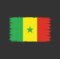 vlag van senegal met aquarel penseelstijl vector