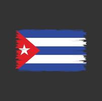 vlag van cuba met aquarel penseelstijl vector