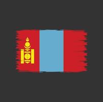 vlag van mongolië met penseelstijlvector vector