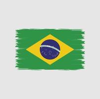 vlag van brazilië met aquarel penseelstijl vector