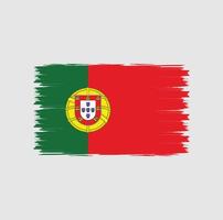vlag van portugal met aquarel penseelstijl vector