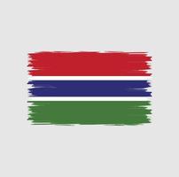 vlag van gambia met penseelstijl vector