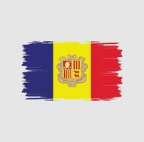 vlag van andorra met aquarel penseelstijl vector