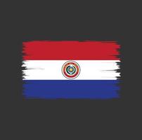 vlag van paraguay met aquarel penseelstijl vector