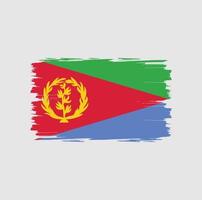 vlag van eritrea met aquarel penseelstijl vector