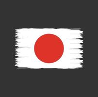 vlag van japan met aquarel penseelstijl vector