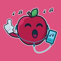 vectorillustratie van schattig karakter appel fruit vector