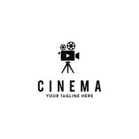 foto, film, bioscoop, vintage camera-logo-ontwerp vector