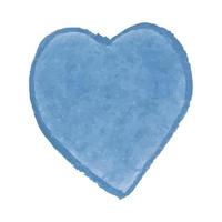 illustratie van hartvorm getekend met blauw gekleurd krijtpastels vector