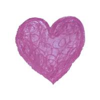 illustratie van hartvorm getekend met roze gekleurd krijtpastels vector