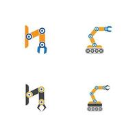 industriële mechanische robotarm vector iconen illustratie ontwerp