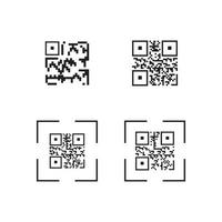 qr-codepictogram - illustraties van identificatie-elementen, vectorteken vector