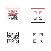 qr-codepictogram - illustraties van identificatie-elementen, vectorteken vector