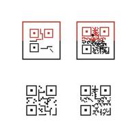 qr-codepictogram - illustraties van identificatie-elementen, vectorteken vector