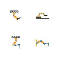 industriële mechanische robotarm vector iconen illustratie ontwerp