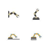 industriële mechanische robotarm vector iconen illustratie ontwerp