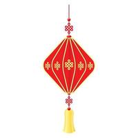 chinese nieuwjaarslantaarn met rood en goud. vector illustratie