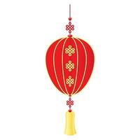 chinese nieuwjaarslantaarn met rood en goud. vector illustratie