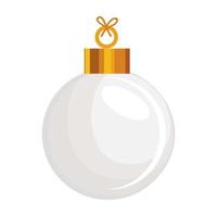 kerst witte bal decoratie vector