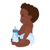 schattige baby jongen afro vector