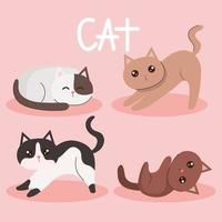 schattige katten groep vector