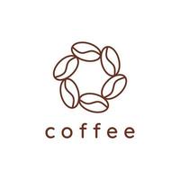 koffieboon lijn logo ontwerp vector
