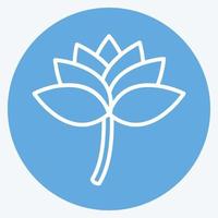 lotuspictogram in trendy blauwe ogenstijl geïsoleerd op zachte blauwe achtergrond vector