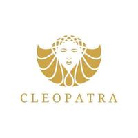 Cleopatra mooi gezicht logo ontwerp vector