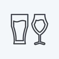 bierglazen pictogram in trendy lijnstijl geïsoleerd op zachte blauwe achtergrond vector