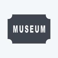 icon museum tag - glyph-stijl-eenvoudige illustratie, goed voor afdrukken, aankondigingen, enz vector