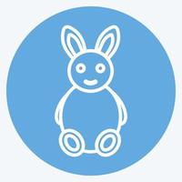 konijntjespictogram in trendy blauwe ogenstijl geïsoleerd op zachte blauwe achtergrond vector
