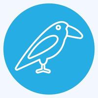 vogelpictogram in trendy blauwe ogenstijl geïsoleerd op zachte blauwe achtergrond vector