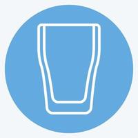 pictogram glas - blauwe ogen stijl - eenvoudige illustratie, bewerkbare beroerte vector