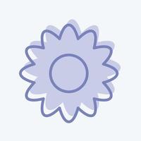 bloempictogram in trendy tweekleurige stijl geïsoleerd op zachte blauwe achtergrond vector