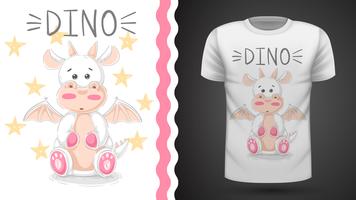 Grappig dino - idee voor print t-shirt vector