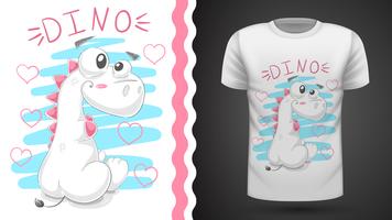 Leuke teddy dinosaurus - idee voor print t-shirt. vector