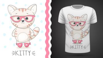 Mooi kittty idee voor print t-shirt vector