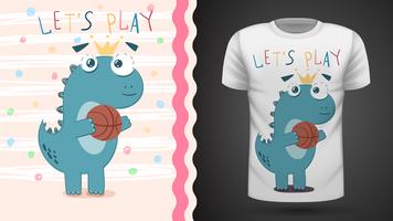 Dino-speelmand - idee voor print t-shirt vector