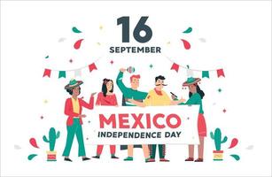 Mexicaanse onafhankelijkheidsdag illustratie, 16 september poster voor achtergrond. viva mexico vector