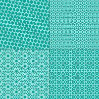 witte en turkooise blauwe Marokkaanse patronen vector